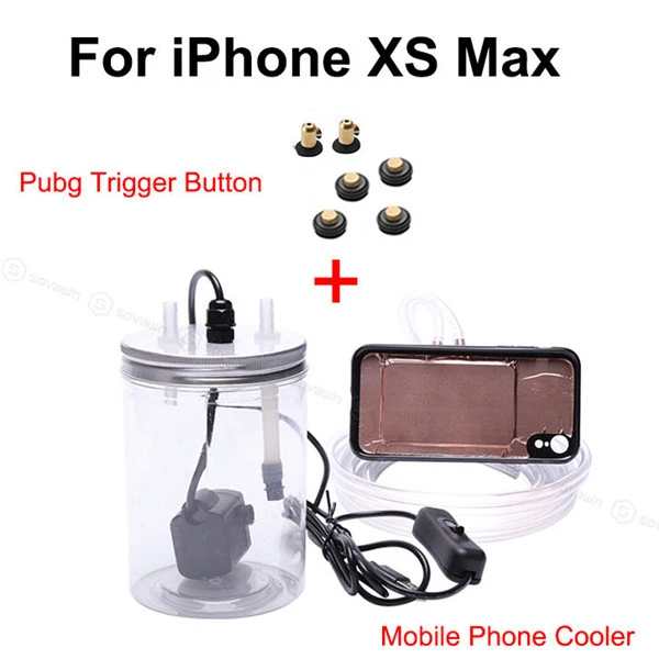 Set for iPhonexs max PUBG пусковых кнопок для iphone Медь лист водяного охлаждения мобильный контроллер джойстика l1r1 для iphone x xs 6P 7 8P - Цвет: Set for iPhonexs max