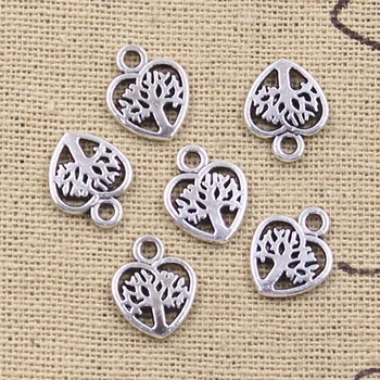 

20pcs Charms Heart Tree 12x10mm Antique Silver Color Pendants Making DIY Handmade Tibetan Finding Jewelry