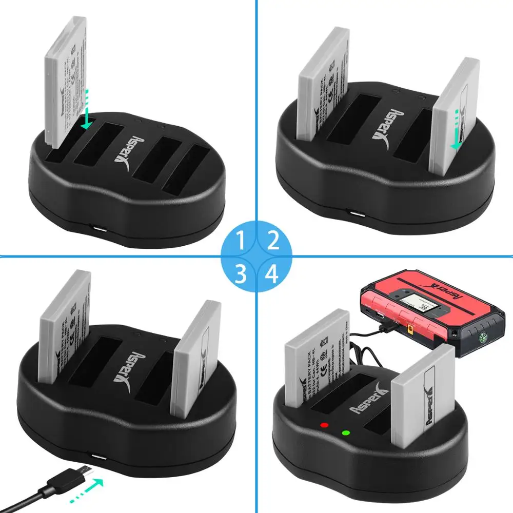 2 шт. 1200 мА/ч NB 4L NB4L батареи + USB двойной Зарядное устройство для Цифрового