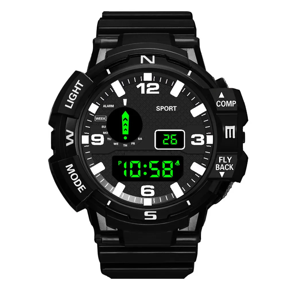 Роскошные мужские электронные многофункциональные спортивные часы, цифровой светодиодный часы с датой, спортивные уличные электронные часы, подарок, часы 50 - Цвет: Color as shown