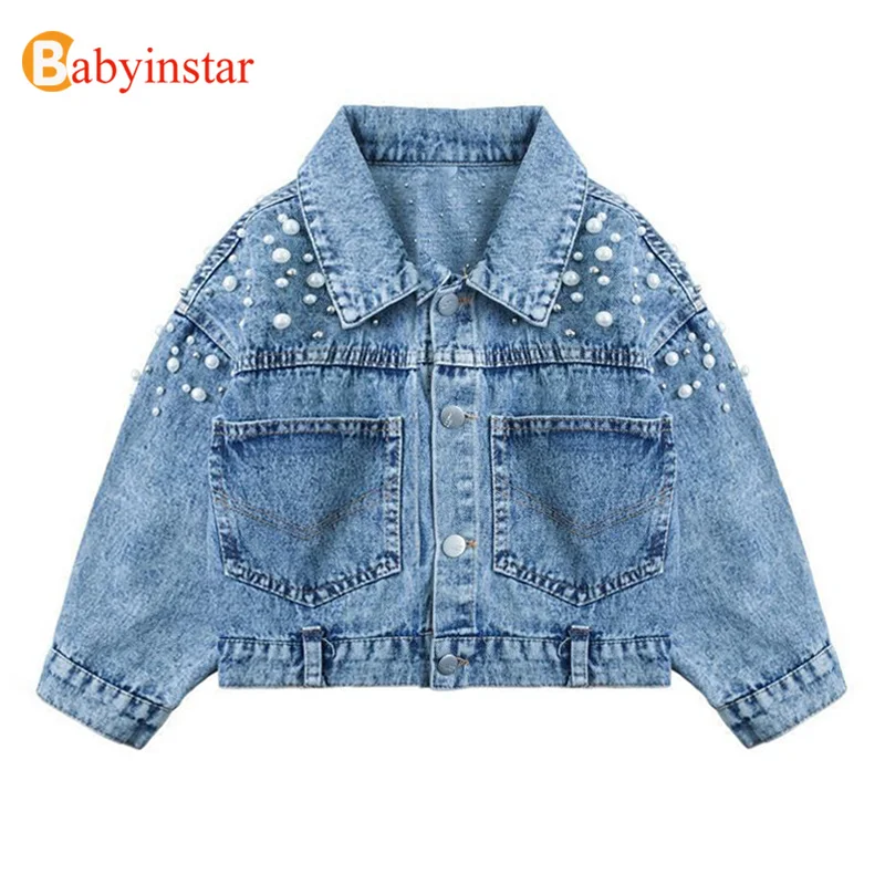 Babyinstar 2 6Y Denim Jacket For Girls Clothing Kids Jackets Coats For