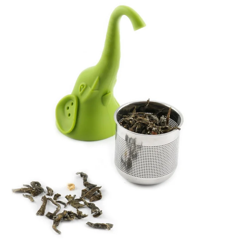 

New Cute elephant Tea Infuser Teapot Filter Elephant Silicone Tea Leaves Strainer for Tea Coffee Drinkware Kitchen Accessories