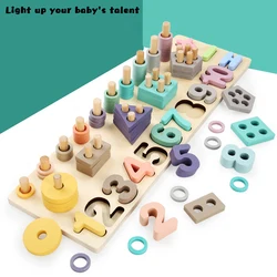 Montessori Children's Toys Preschool Wooden Early Education Version Arithmetic Toy Logarithmic Board Baby Toy Puzzles DIY Gift