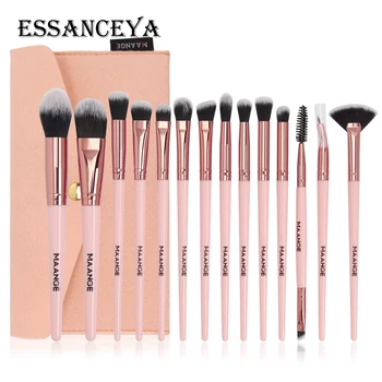 

ESSANCEYA 14Pcs/Set Professional Makeup Brushes Set Blush Powder Eyeshadow Eyelash Eyebrow Blending Beauty Tools Kit With Bag
