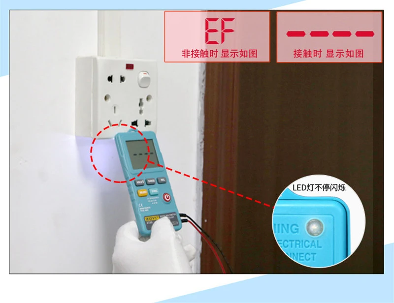 ZOYI ZT08 Автоматический цифровой мультиметр True-RMS 8000 отсчетов вольтметр переменного тока, постоянного тока, Ом, измеритель частоты напряжения, портативный светодиодный светильник