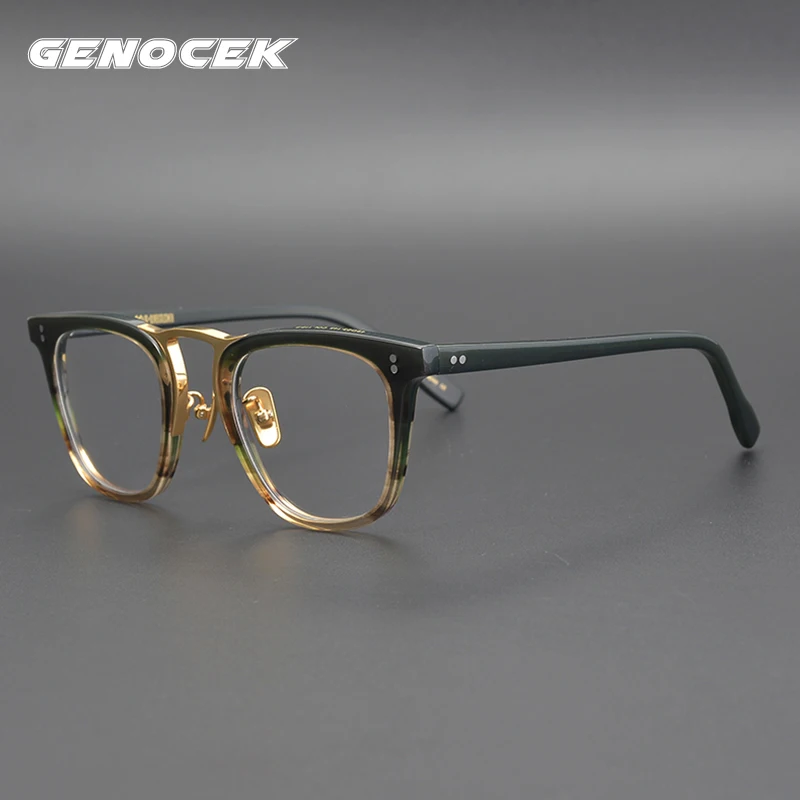 US $58.99 2021 New Luxury Acetate Optical Glasses Frame Men Myopia Square Vintage Prescription Eyeglasses Frame Korean Women Eyewear