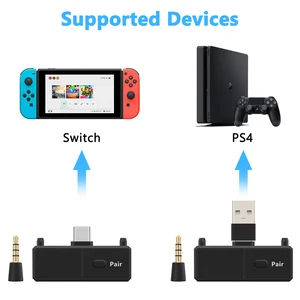 Image 3 - DISOUR tip c Bluetooth verici V5.0 A2DP SBC düşük gecikme Mic ile Nintendo anahtarı için PS4 TV PC USB tip c kablosuz adaptör