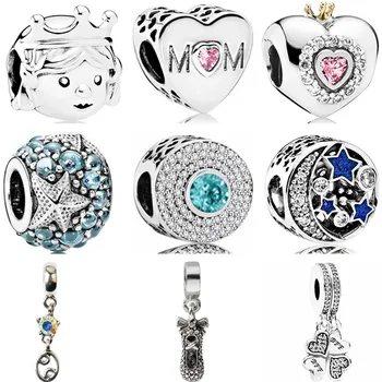 

Hot Selling Crystal Owl Gift Box Starfish Moon Butterfly Queen Heart Beads Fit Original Pandora Charms for Women DIY Jewelry
