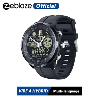 

Zeblaze VIBE 4 HYBRID IP67/50M Water Resistant Rugged Smartwatch 1.24 inch FSTN Mechanical Hands Smart Watch Men
