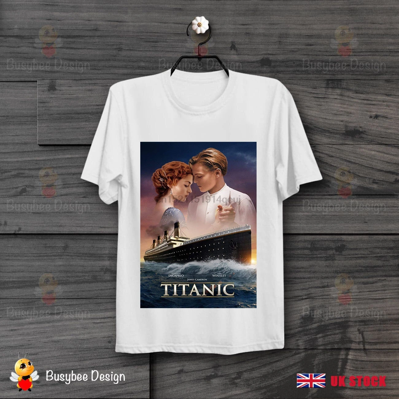 Leonard Di Caprio Titanic ретро постер к фильму крутая пленка унисекс футболка|Футболки| |