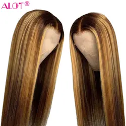 4/27 эффектом деграде (переход от темного к Синтетические волосы на кружеве парики из натуральных волос с Африканской структурой, средний