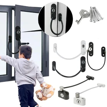 

Window Security Chain Lock Window Cable Lock Restrictor Multifunctional Window Lock Door Security Guard for Baby Safety