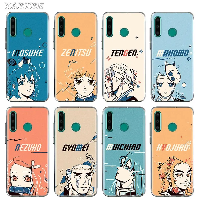 

Silicone Case For Huawei Y6 Y7 Y9 Prime 2019 Y8S Y9a Y6p Mate 10 Lite 20 Pro Phone Cases Funda Cover Demon SlayerKimetsu Coque