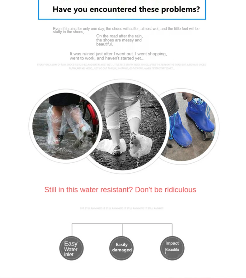 1 Paar wasserdichte Schuh überzug Silikon Unisex Schuhe Protektoren Regens tiefel für Indoor Outdoor regnerisch wieder verwendbare Outdoor Schuh überzug – Detail 2