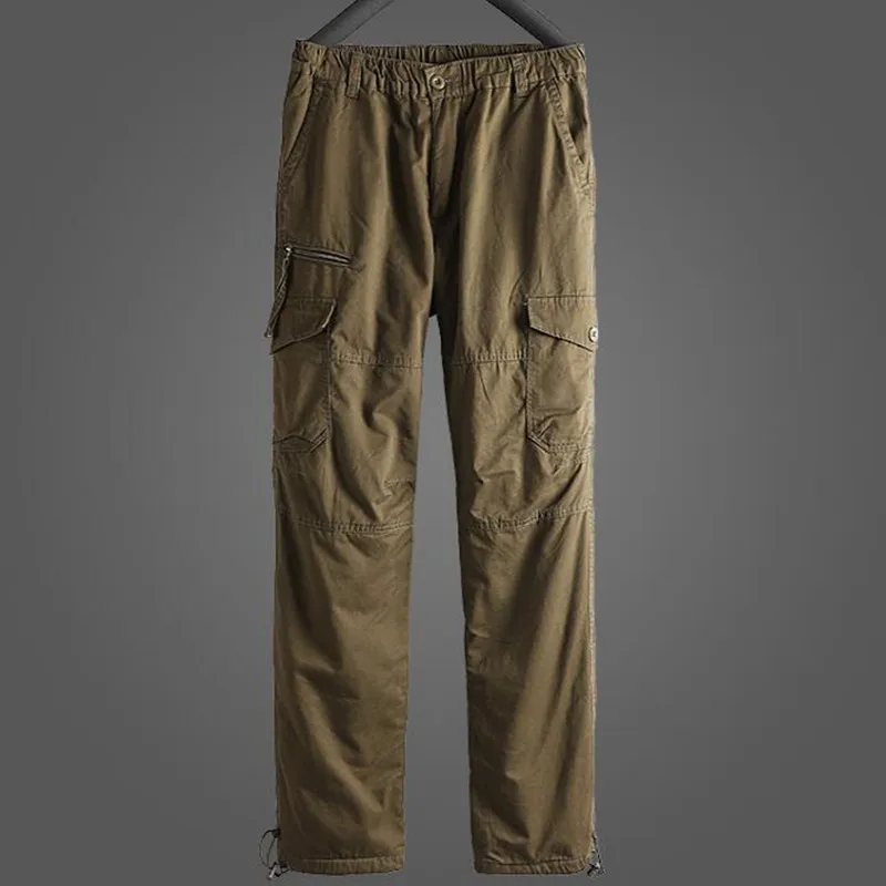 

Men's Overalls Pants Autumn Winter Styles Add Plush Thickened Casual Pants