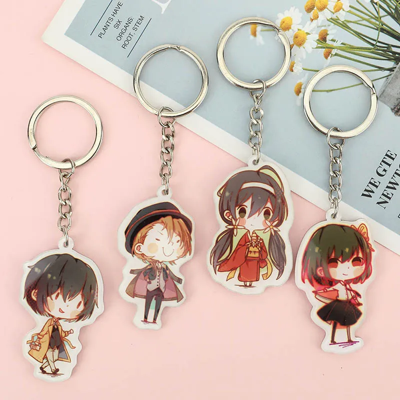 

Anime Key Chain Bungo Bungou Stray Dogs Atsushi Acrylic Keychain 6 Styles Pendant Key Accessories