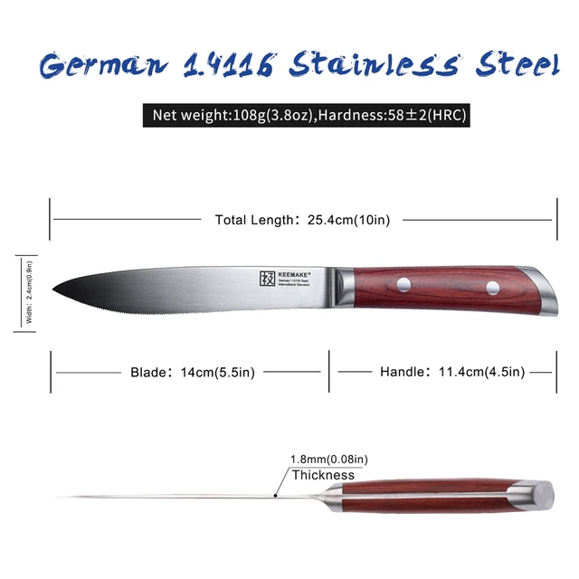 Sunnecko Keemake 4Db Steak Kések Karácsonyi Ajándékdoboz Csomagoló Vacsora Kés Vágott Német Acél Konyhai Asztali Edények - Image 2