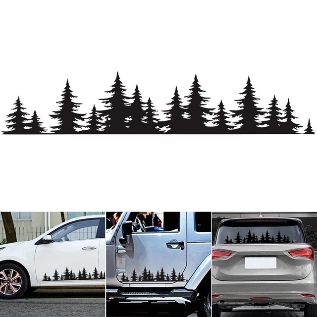 Pine Tree Forest Stickers for Car, 7 inch Premium Graphic Auto Body Decals, Forest Logo Badge DIY Stickers for Trunk Tailgate Emblem, Car
