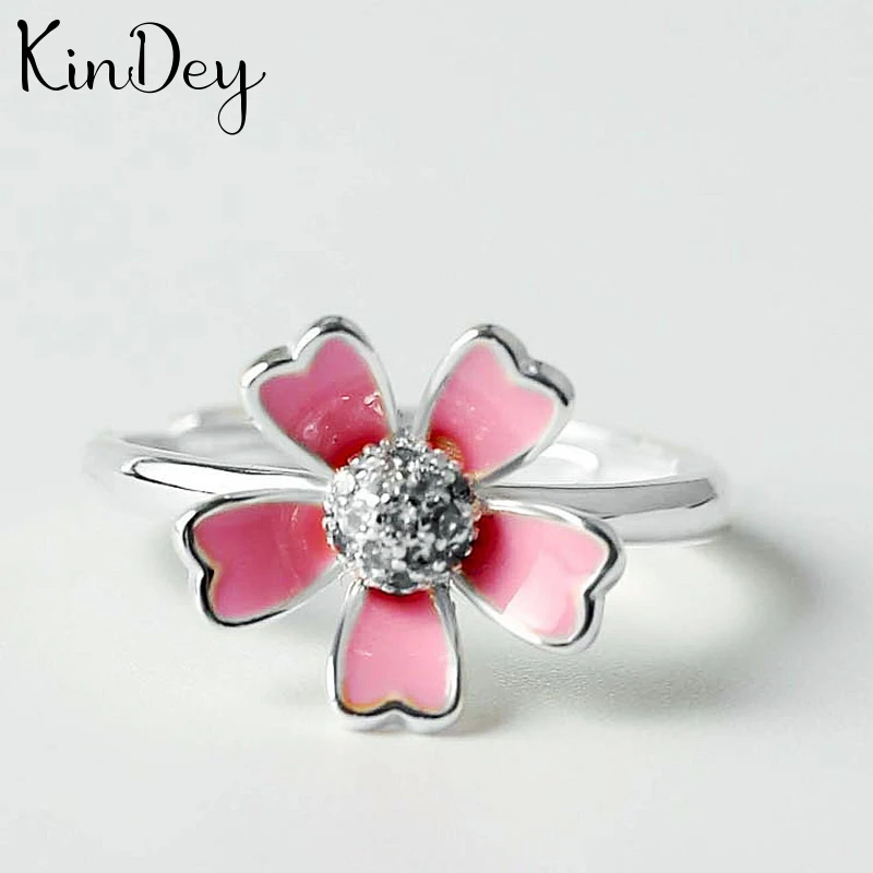 Kindey, индивидуальное, бохо, 925 пробы, Серебряный цветок, кольца для женщин, ювелирные изделия, Ретро стиль, большие античные кольца для девочек, рождественские подарки, Anillos