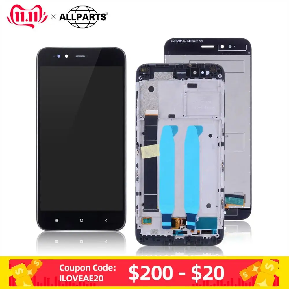 Дисплей для Xiaomi Mi A1 5X LCD в сборе с тачскрином Оригинал 5.5'' черный белый