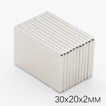 

20Pcs 30x20x2 mm N35 Super Strong Powerful Square Neodymium Magnets NdFeB Block Cuboid Rare Earth Fridge Magnet 30 x 20 x 2mm