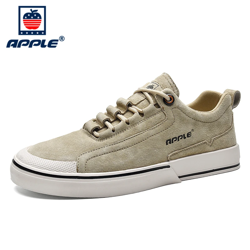 

APPLE Brand Genuine Leather Shoes Men Autumn Winter Fashion Breathable Lace-Up Luxury Designer Sneakers Black Casual Mens Shoes