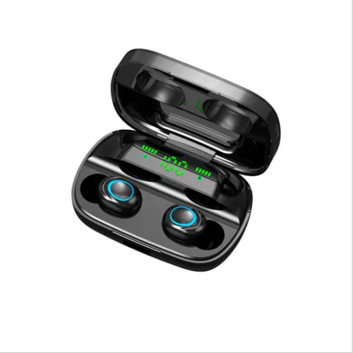Горячие TWS True беспроводные Ультра Мини Bluetooth наушники спортивные наушники Близнецы стерео микрофон гарнитура наушник для смартфона - Цвет: Черный