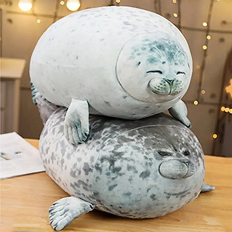 stuffed seal plush pillow toy