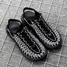 39 s; сандалии унисекс; Мужская Летняя обувь из дышащего материала; большие размеры; коллекция года; модные дизайнерские пляжные сандалии для прогулок и путешествий