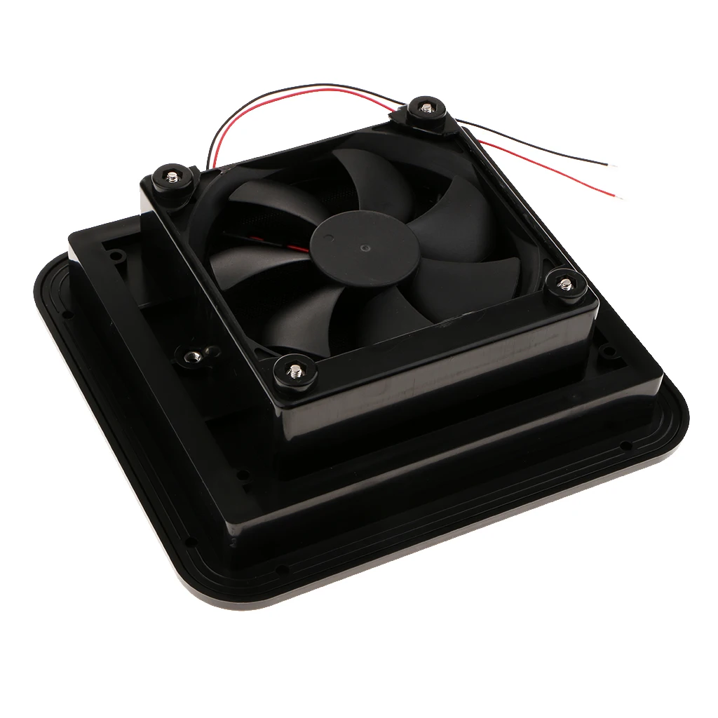 Standard Universal Side Air Vent Ventilation Exhaust Fan 12V for RV, Trailer, Camper, Motorhome - Black