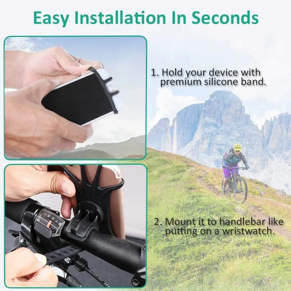 Silicone Bicycle Phone Holder for IPhone 11/6/7/8/X/Xr for xiaomi 4.0 -6.1 Inch Phone Cell Phone Mount Band Bike GPS Clip mobile stand for bike