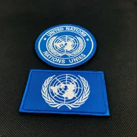 Buy UN United Nations U.N. PVC Badge Tactical Army Airsoft Patch Badge Hook Military Brassard Combat Armband Patch Online - Image 5