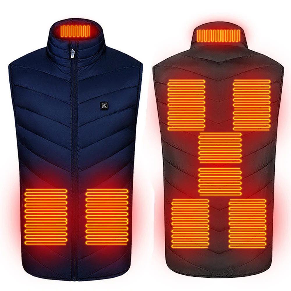 New 8 Areas Heated Vest Men Usb Electric Heating Vest Thermal Heating