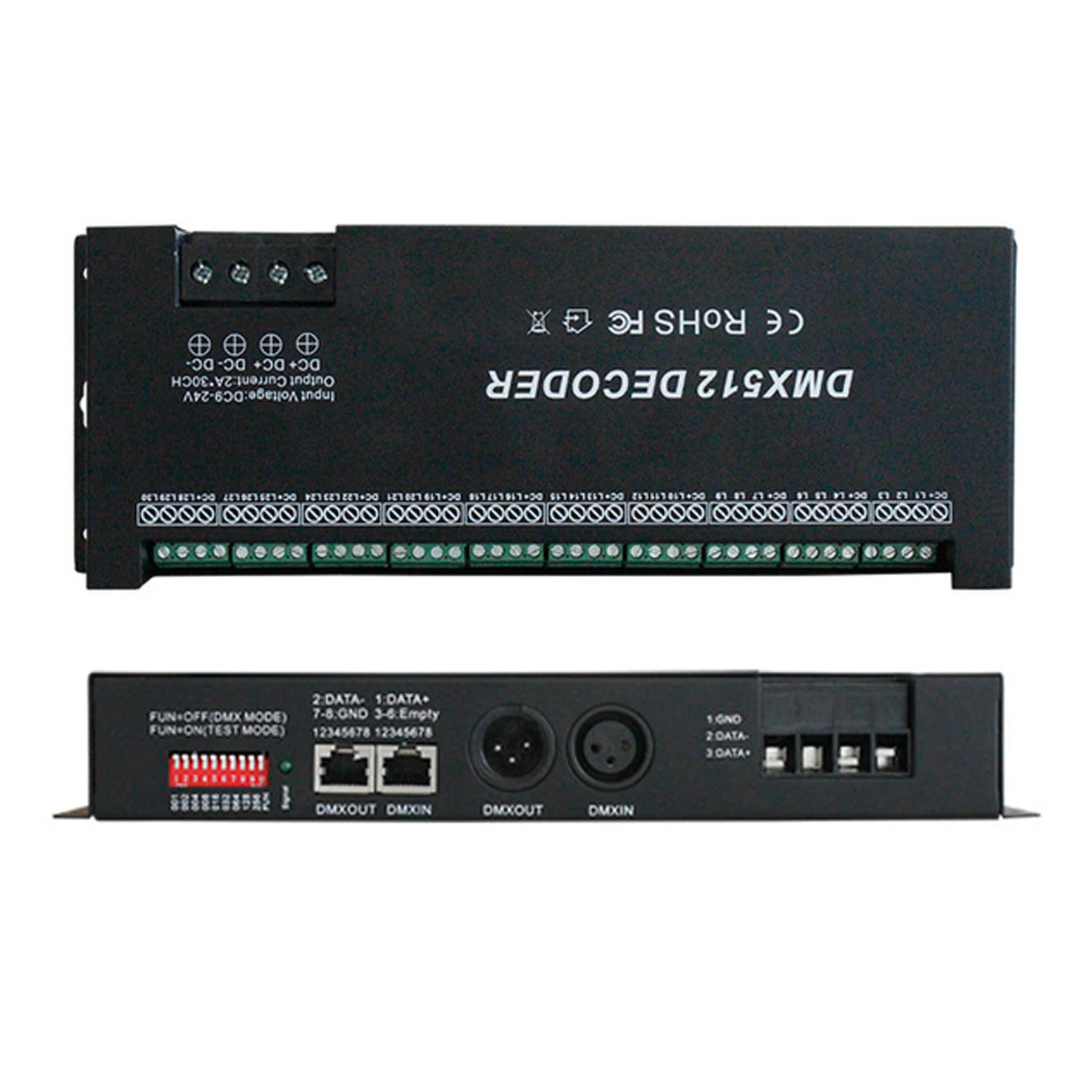 

1Set DMX 512 Decoder 30 Channels DMX RGB Controller Decorated LED Strip Lighting Dimmer DC 9V- 24 V Drivers Controllers