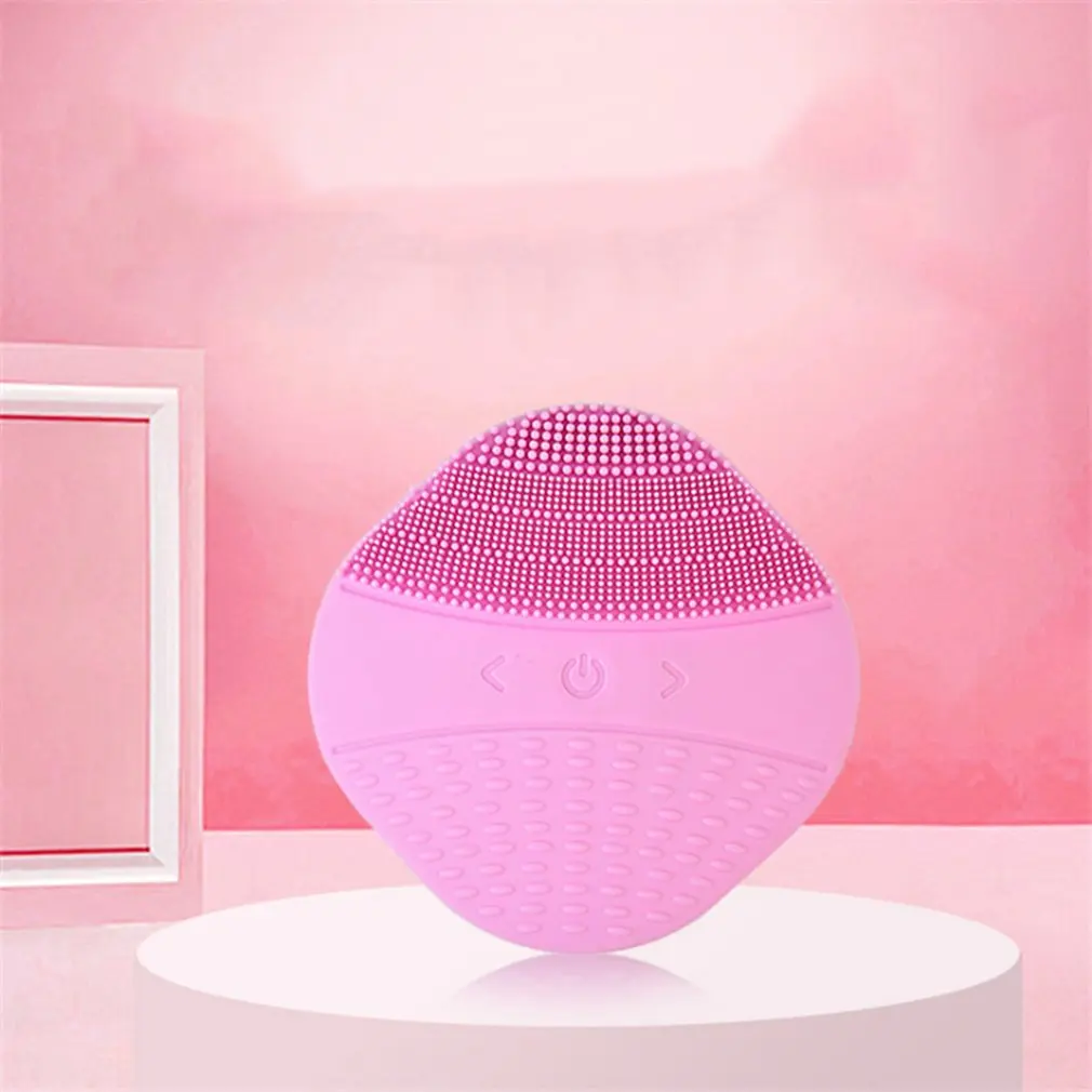 Mini Silicone Cleansing Instrument Creative Ultrasonic Vibration Electric Pore Cleaner 15 File Adjustment Wash Brush 3