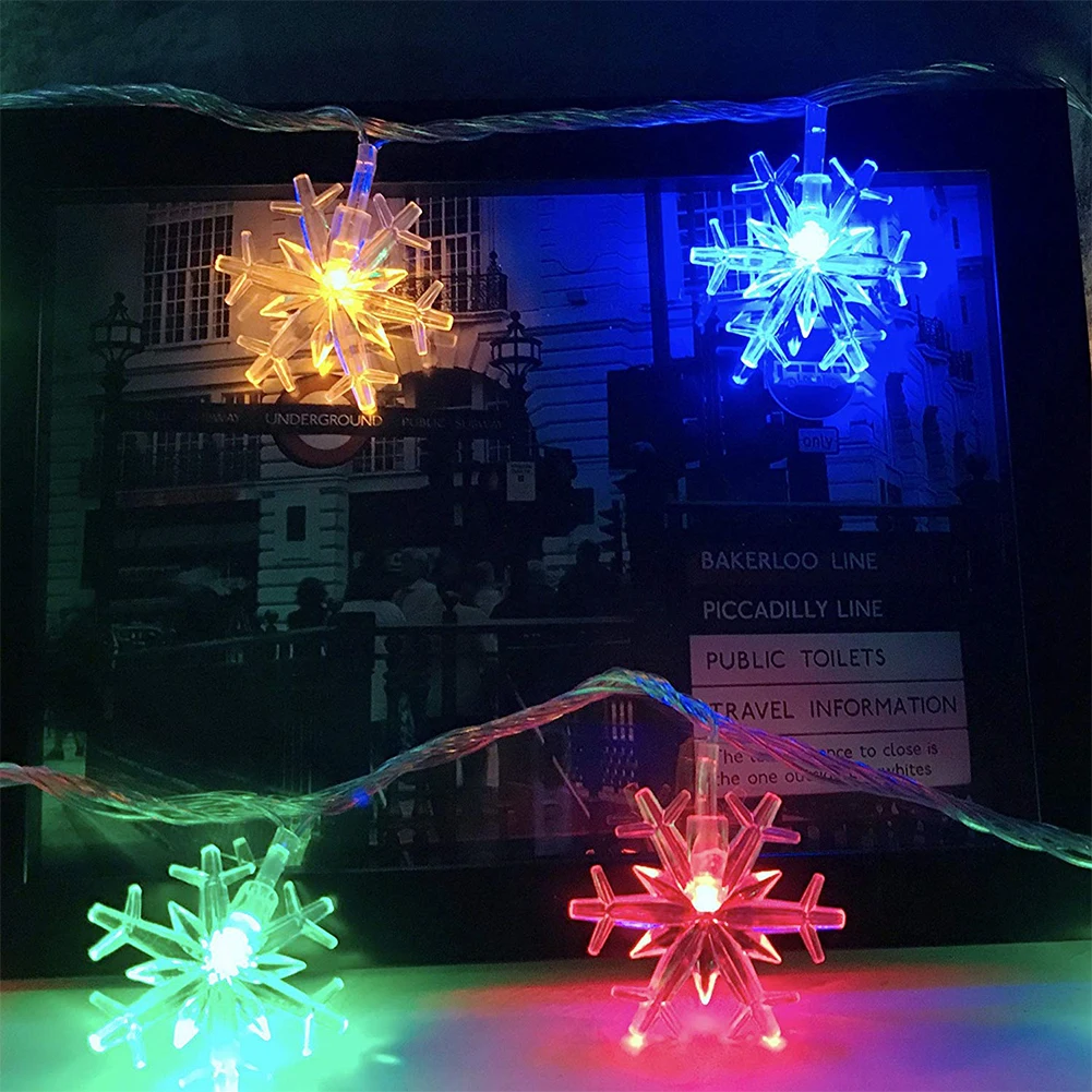 6 м Снежинка светодиодный Сказочный свет светящиеся гирлянды Twistable водонепроницаемый Рождественская елка Свадебная вечеринка декоративные гирлянды - Испускаемый цвет: 6M Colorful