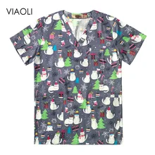 Унисекс воздухопроницаемая стоматологическая клиника скрабы топы Рождественский Рисунок аптека для домашних животных доктора больницы медицинские хирургические халаты медсестры Спецодежда