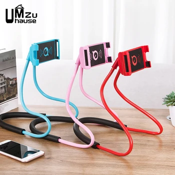 

Creative Hanging Phone Bracket Desk Table Desktop Holder Organizer Stand Neck Silicone Support Home Office Storage Organization