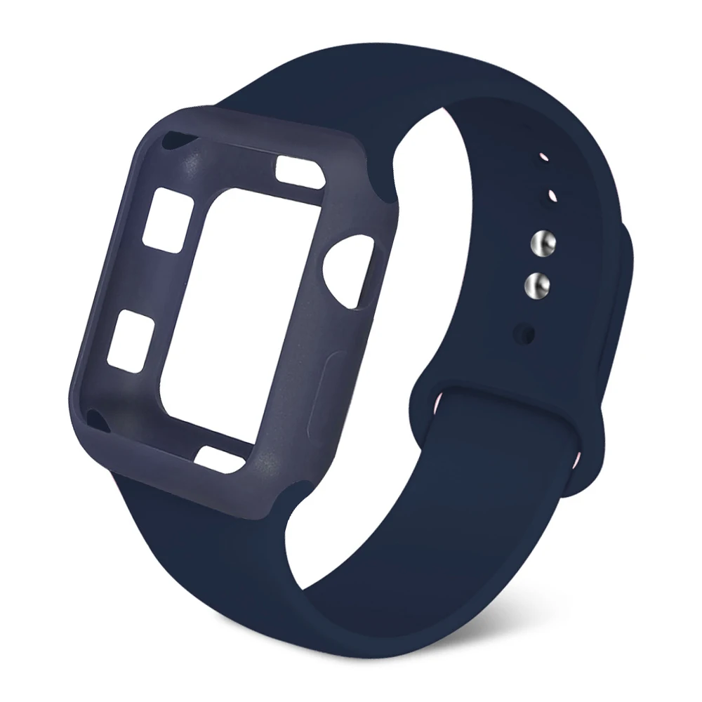 MU SEN Спорт Силиконовый ремешок для apple watch серии 4/3/2/1 заменить браслет для наручных часов Watchstrap для apple watch 42mm 38 мм - Цвет ремешка: Midnight blue
