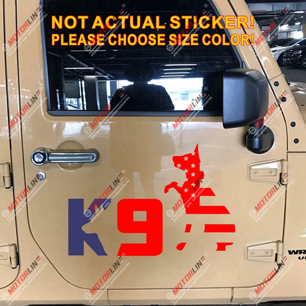 K9 K-9 Полицейская собака американский флаг США Наклейка немецкая овчарка