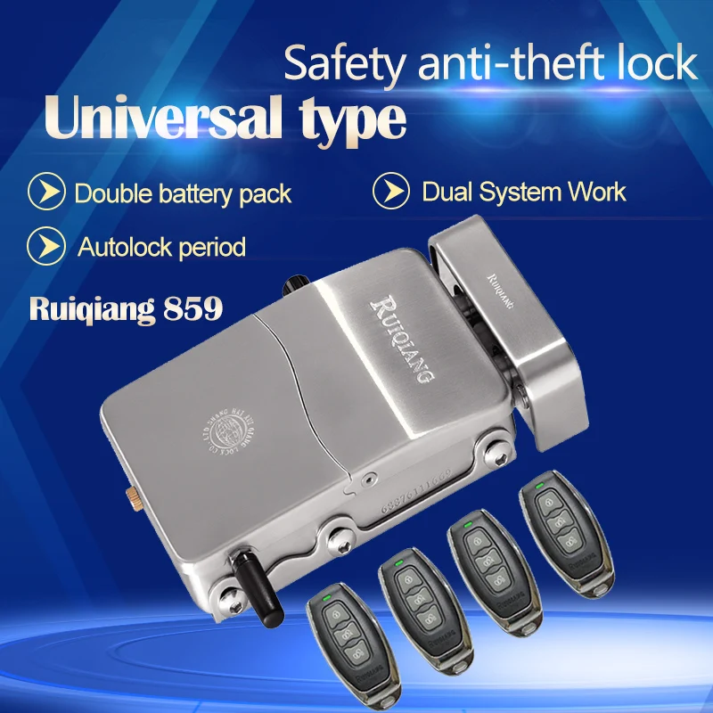 

Anti-theft Lock for Courtyard Door Lock Ruiqiang Anti-theft Lock Stealth Remote Control Lock Holeless Lock Safety Door Lock Door