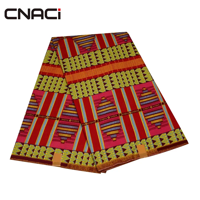 CNACI Новая африканская ткань Гана Kente 6 ярдов Гана ткань Африканская мода Kente Ткань Гана Tissu пэчворк - Цвет: 18050054