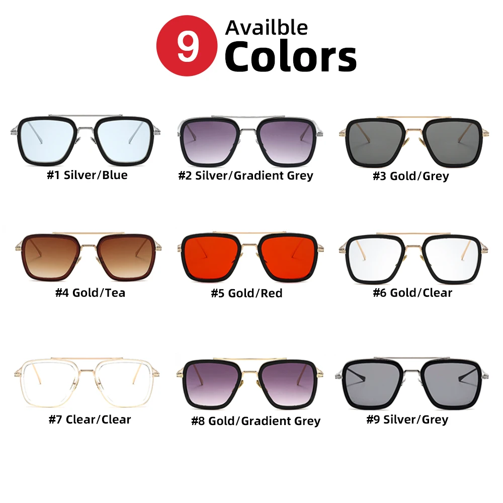 VIVIBEE レトロスクエア男性エディスサングラスヴィンテージシルバー