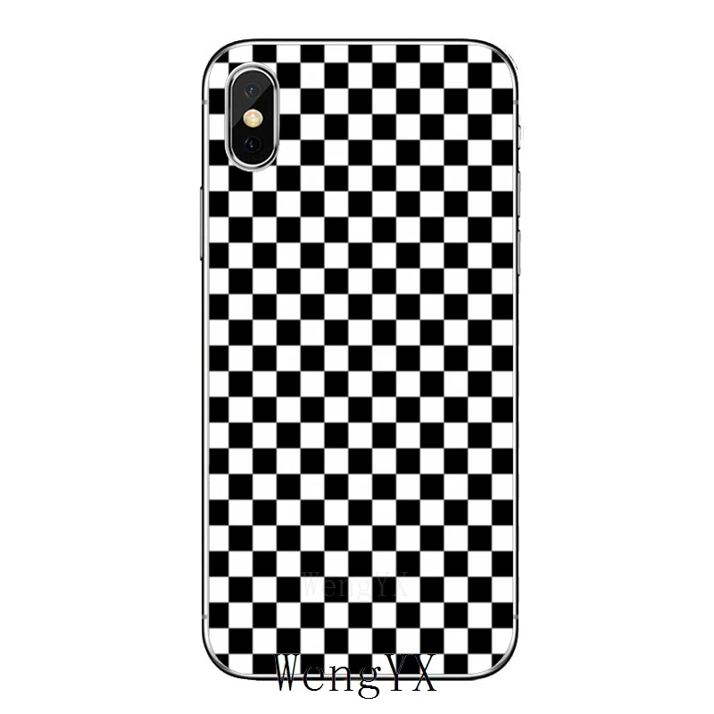 Черно-белый плед для huawei mate 20 10 9 P30 P20 P10 P9 pro Lite P Smart plus прозрачный чехол - Цвет: White-Plaid-A-05