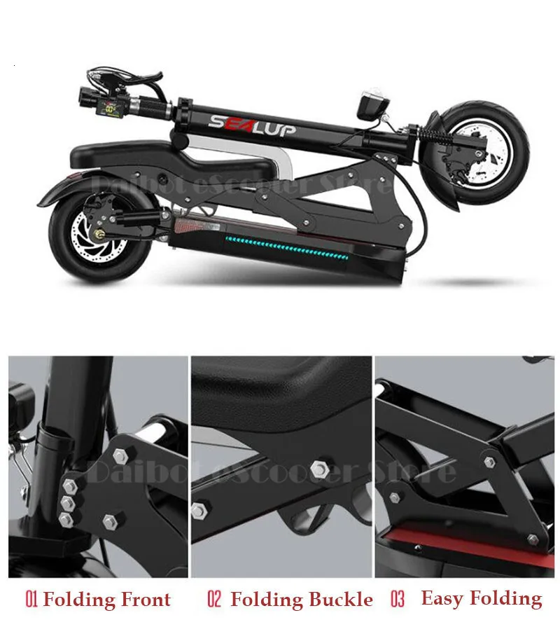 Electric Scooter Adults With Seat Electric Scooters With Suspension System 10 Inch 500W 48V Portable Foldable Electric Scooter  (18)
