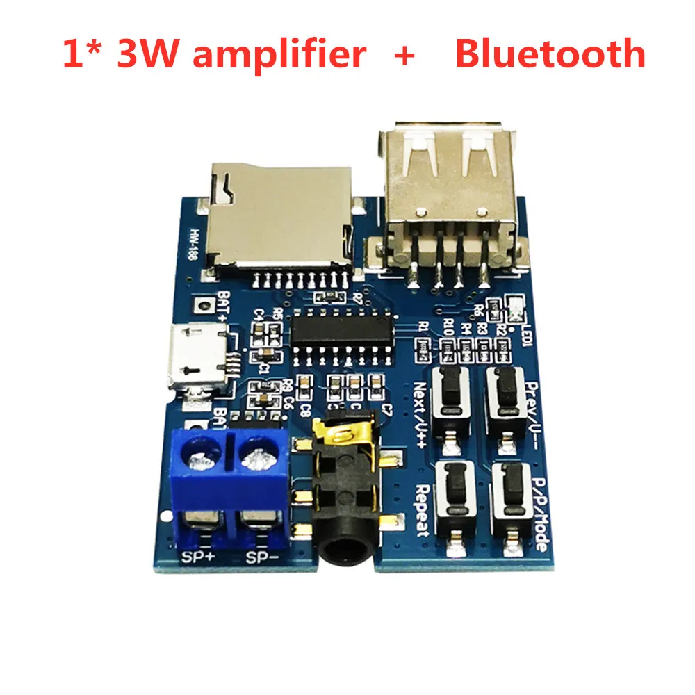 ARuiMei  DC 3.7V-5V mp3 module bluetooth comes with power amplifier 1* 3W amplifier mp3 decoder TF card U disk decoding player