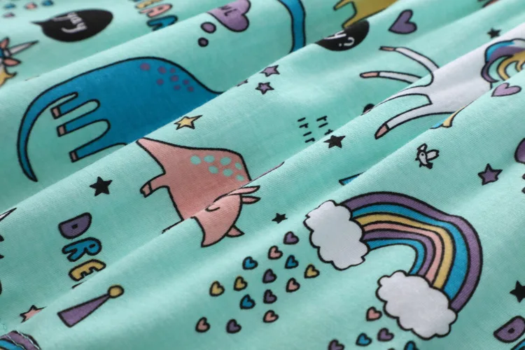 Новинка 2018 детское платье хлопковое с рукавами и принтом для девочек рисунком