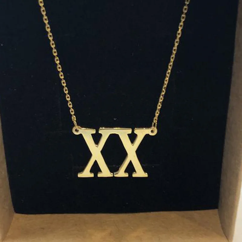 

Roman Numeral Necaklce Gold Roman Necklace Customized Roman Numeral Necklace Personalized Roman Pendant Custom Date Necklace