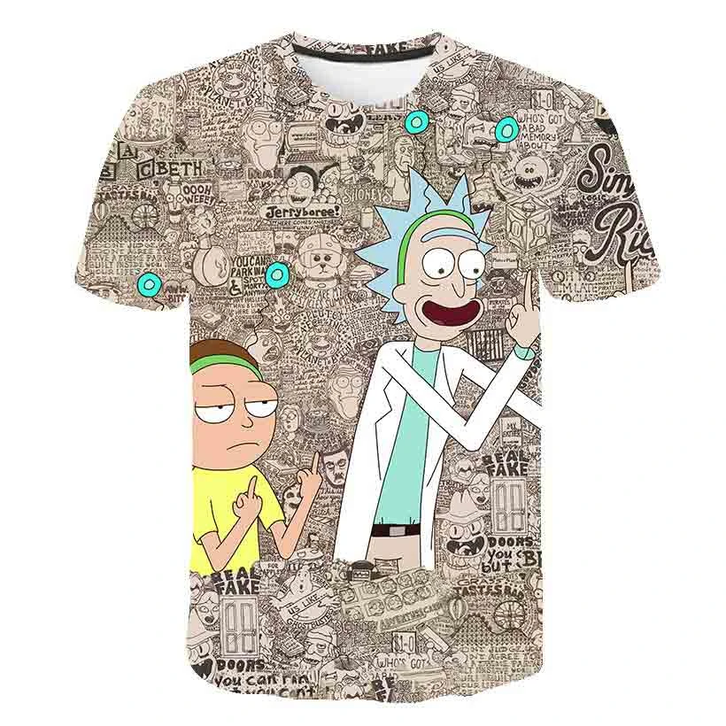 Футболка Rick and Morty By Jm2 Art 3D мужская футболка Летняя футболка Аниме футболки с короткими рукавами и круглым вырезом Прямая поставка