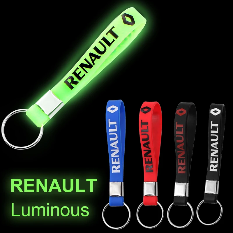 

Car keyring Luminous Emblem in Silicone Badge Car Keychain for Renault Megane 2 3 Duster Logan Clio Laguna 2 Captur Car gadgets